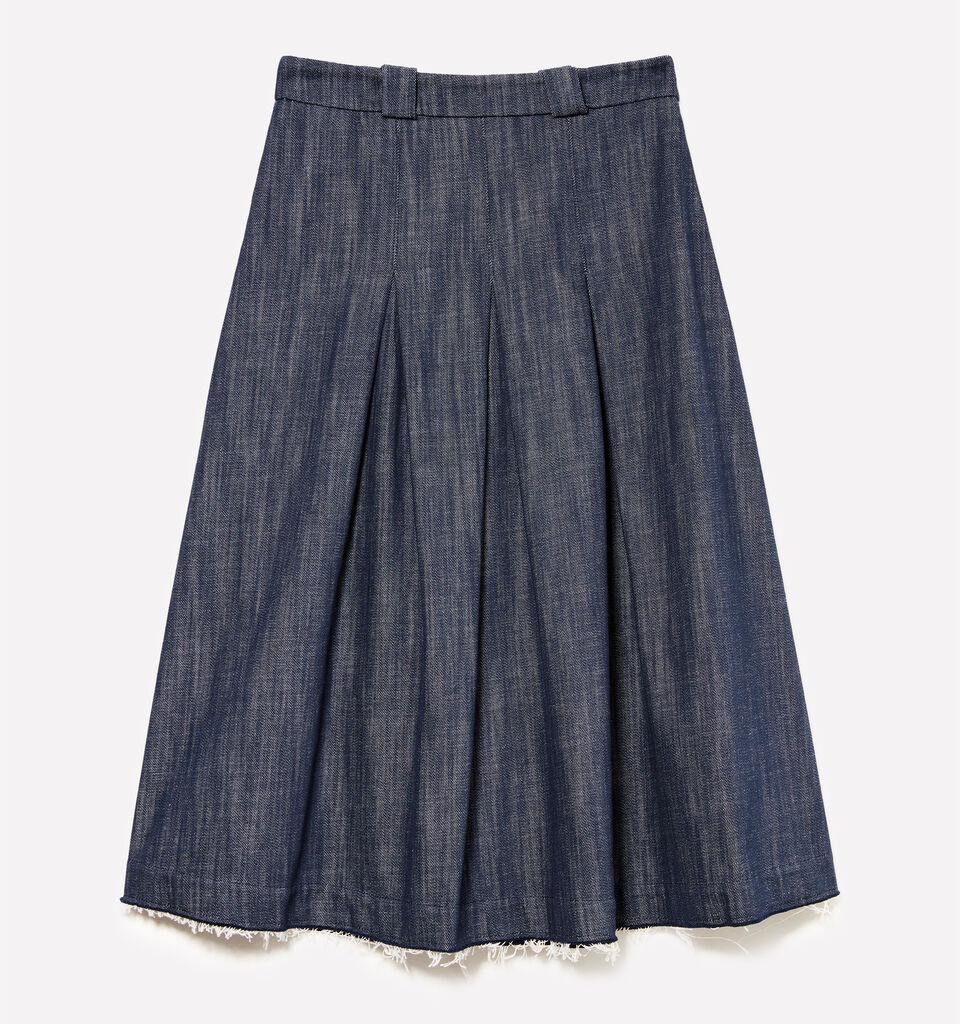 Gonna a ruota in denim blu - gonne midi, longuette donna - Blu Scuro | Sisley image number 5